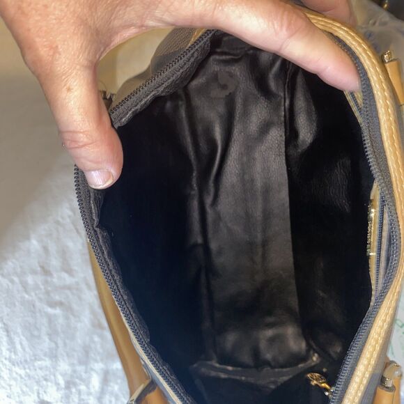 Vintage 80s Fendi Gorgeous Leather Stripe Handbag Purse - Picture 11 of 13